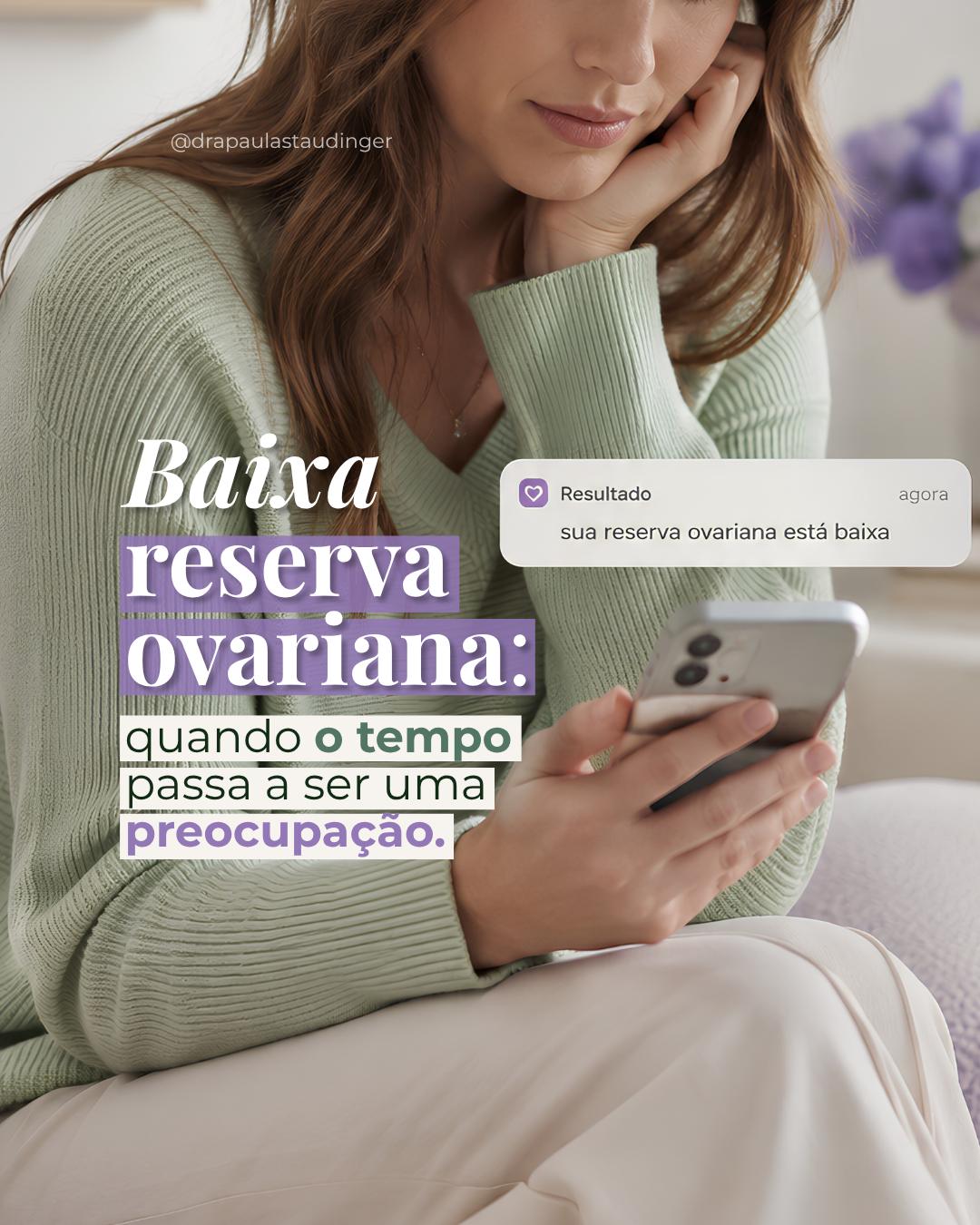 Arte sobre baixa reserva ovariana e cuidado com a fertilidade